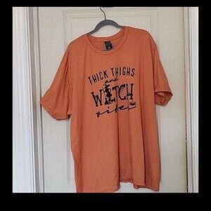 NWOT Women's Plus Thick Thighs and Witch Vibes Hanes Graphic T-Shirt 3XL